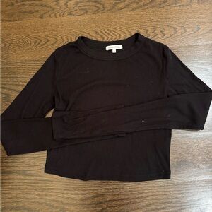 Cotton Citizen Black Crop Long Sleeve Crop Tee